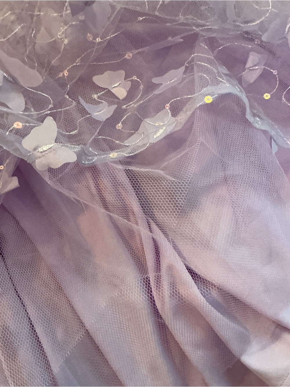 ✨ The Children's Place Girls 3D Butterfly Mesh Fit & Flare Dress Purple 16 NWT - Picture 9 of 13